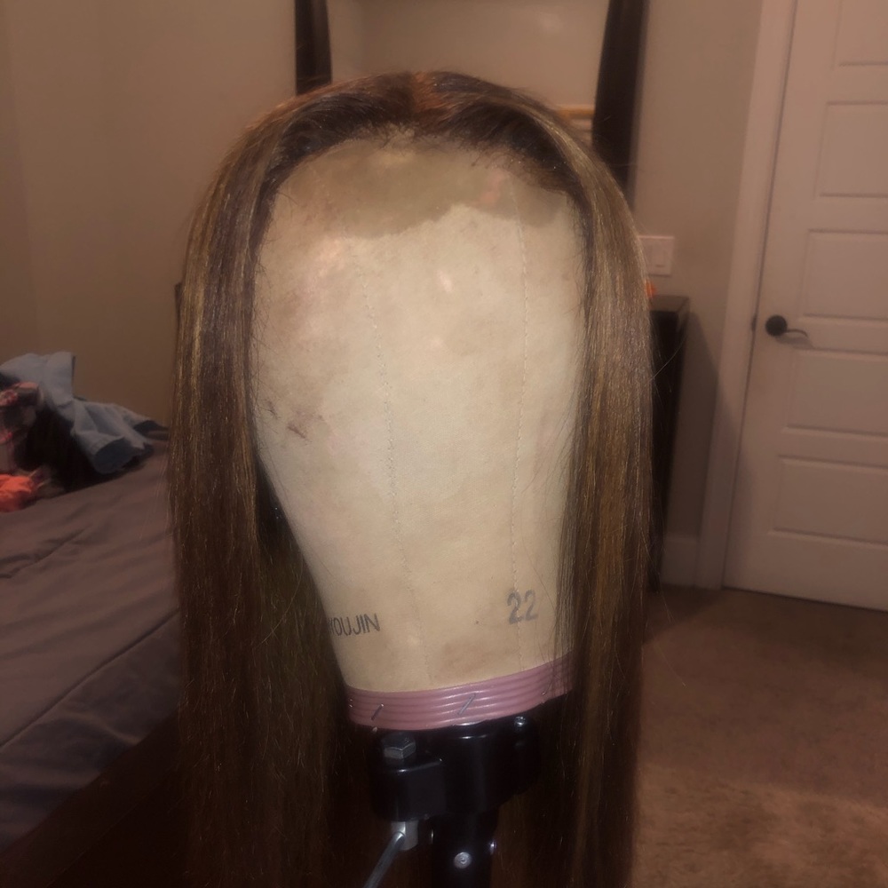 highlighted lace front human wig